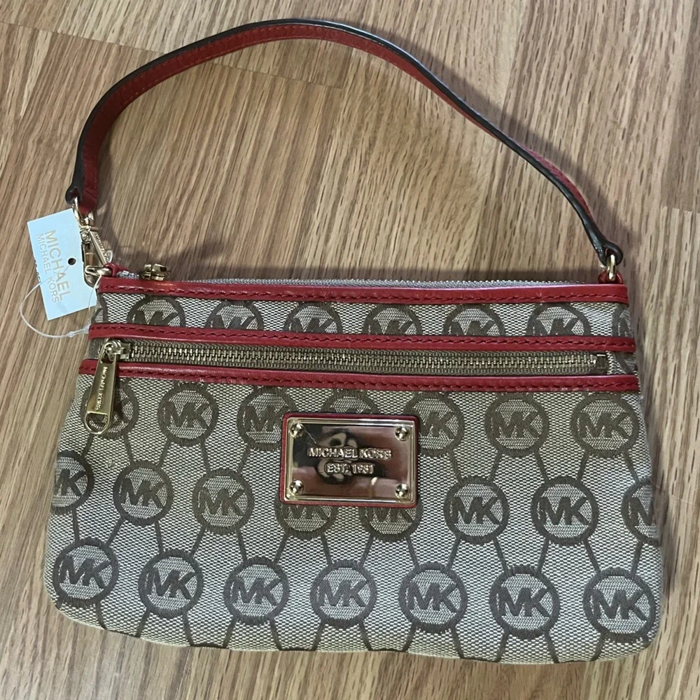 Michael Kors Tan and Red purse - Picture 2 of 10